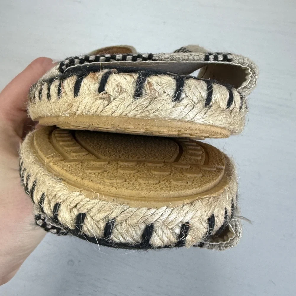 Maiden Lane Stripped Espadrilles Slip On Resort Vacation Sandal sz EU 40 US 9.5